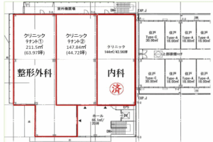 アムゼクリニックモールの開業スペース間取り