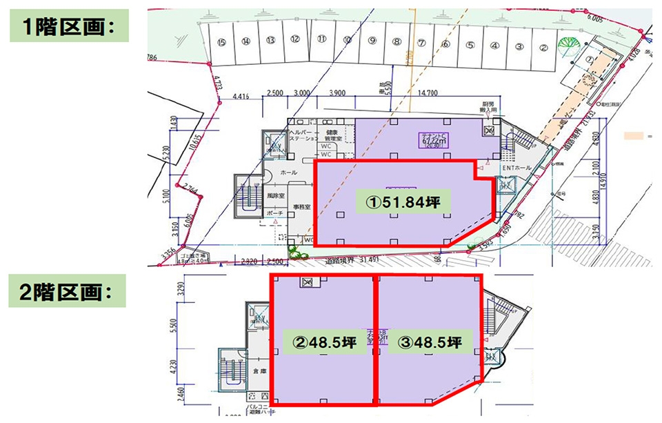 千葉市中央区東千葉・医療福祉ビル計画の間取り図