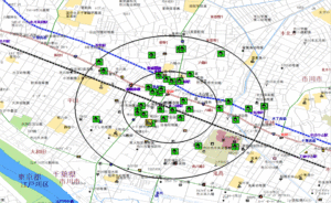 総武線本八幡駅周辺：診療圏マップ